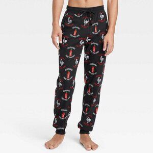 NWT Sriracha Hot Sauce Pajama Sleep Pant Loungewear Jogger Pockets Black Men's S